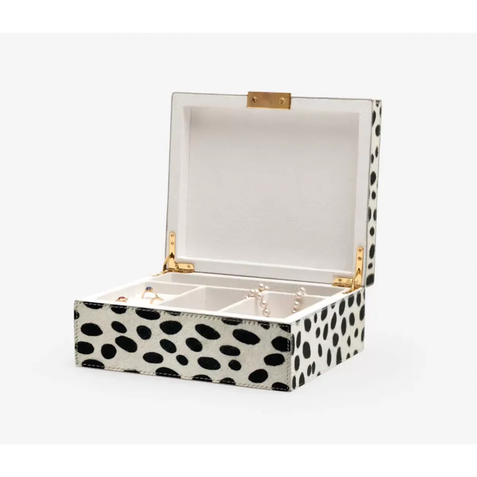 Malmo Dalmation Print Jewelry Box Medium Hair-On Hide