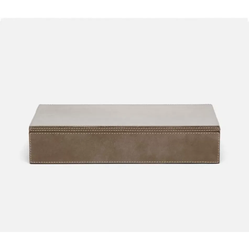 Retford Warm Gray Accent Box Large Full-Grain Leather