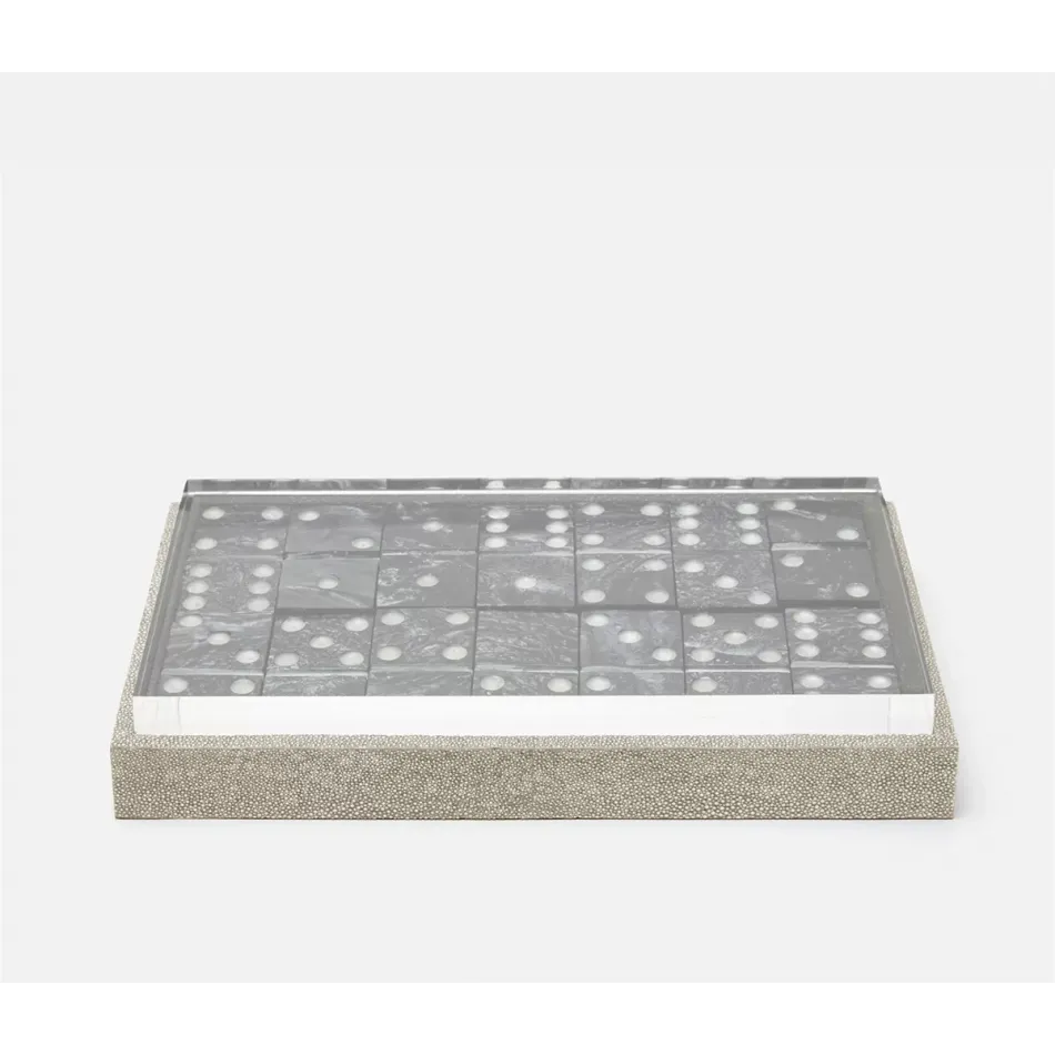 Treviso Sand Realistic Faux Shagreen Domino Box Set