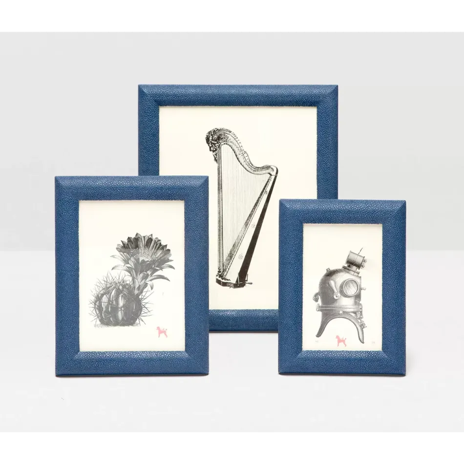 Oxford Navy Frame 5"X7" Realistic Faux Shagreen