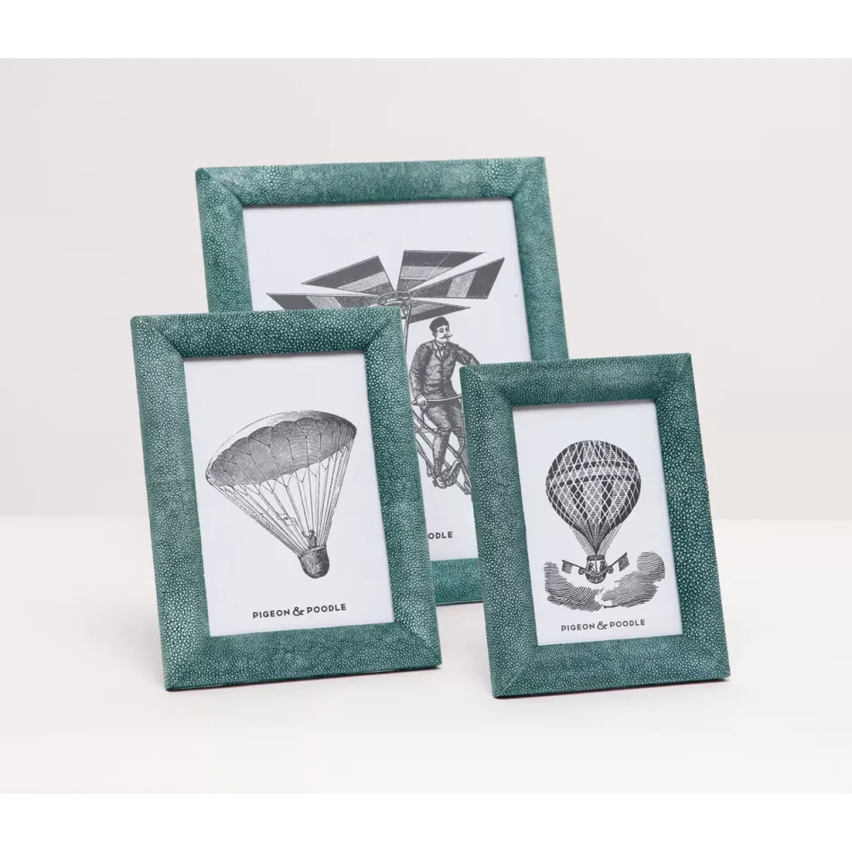 Oxford Turquoise Realistic Faux Shagreen Picture Frames