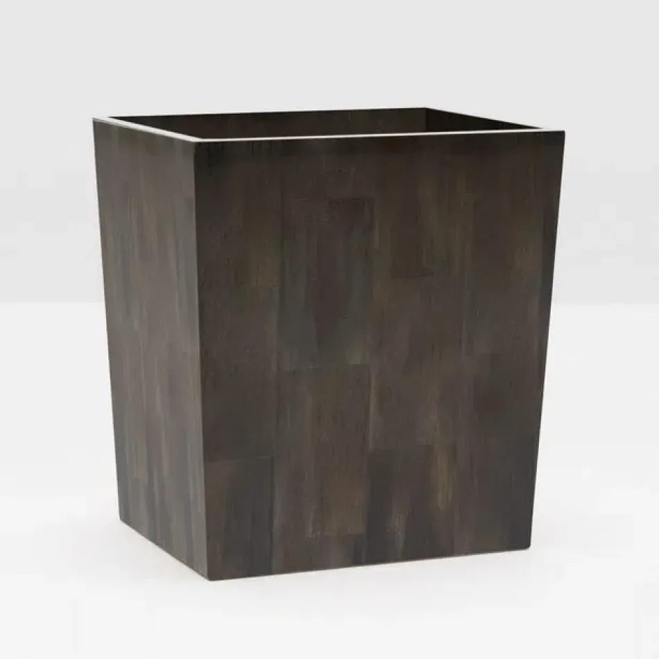 Arles Dark Wastebasket Rectangular Tapered Faux Horn