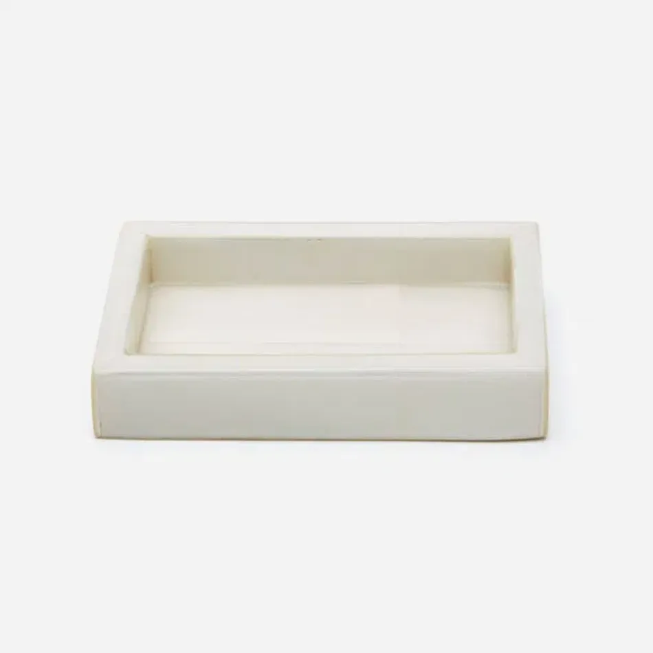 Arles White Soap Dish Rectangular Straight Faux Horn