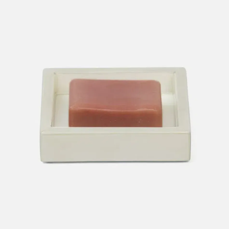 Arles White Soap Dish Square Straight Faux Horn