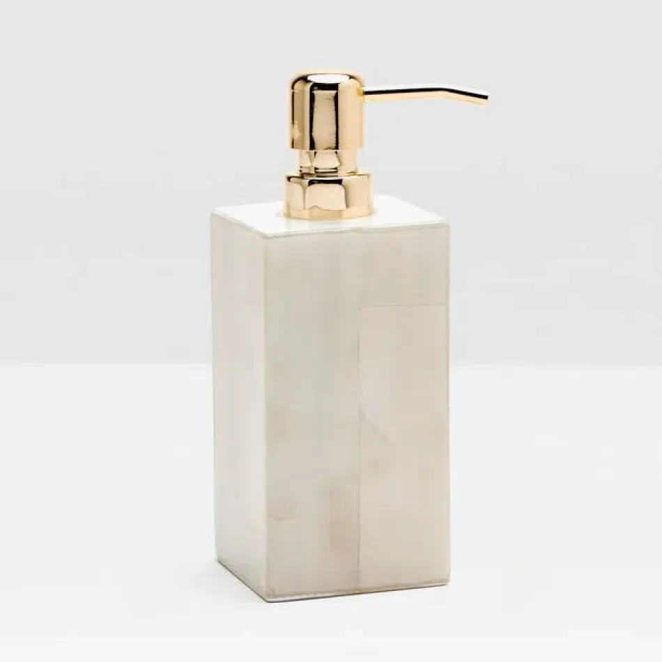 Arles White Soap Pump Square Straight Faux Horn