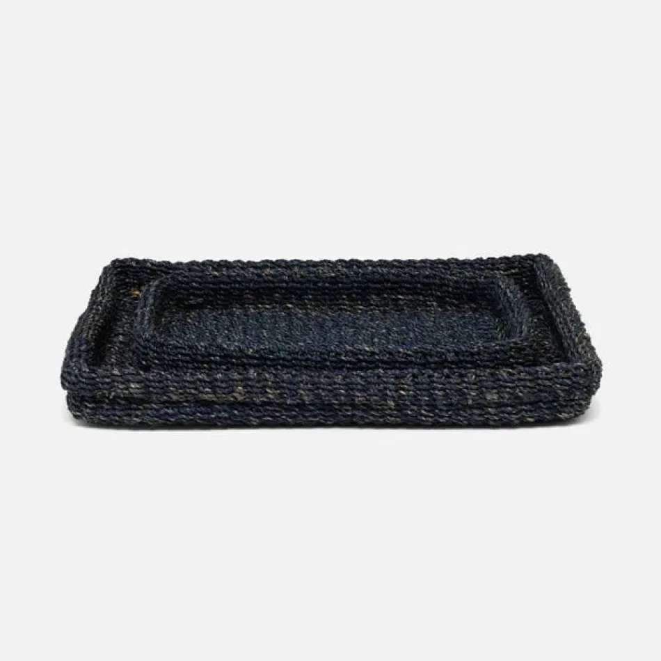 Chelston Indigo Blue Bath Trays 15"L x 11.5"W x 1.5"H, 11"L x 7.5"W x 1.5"H, Set of 2