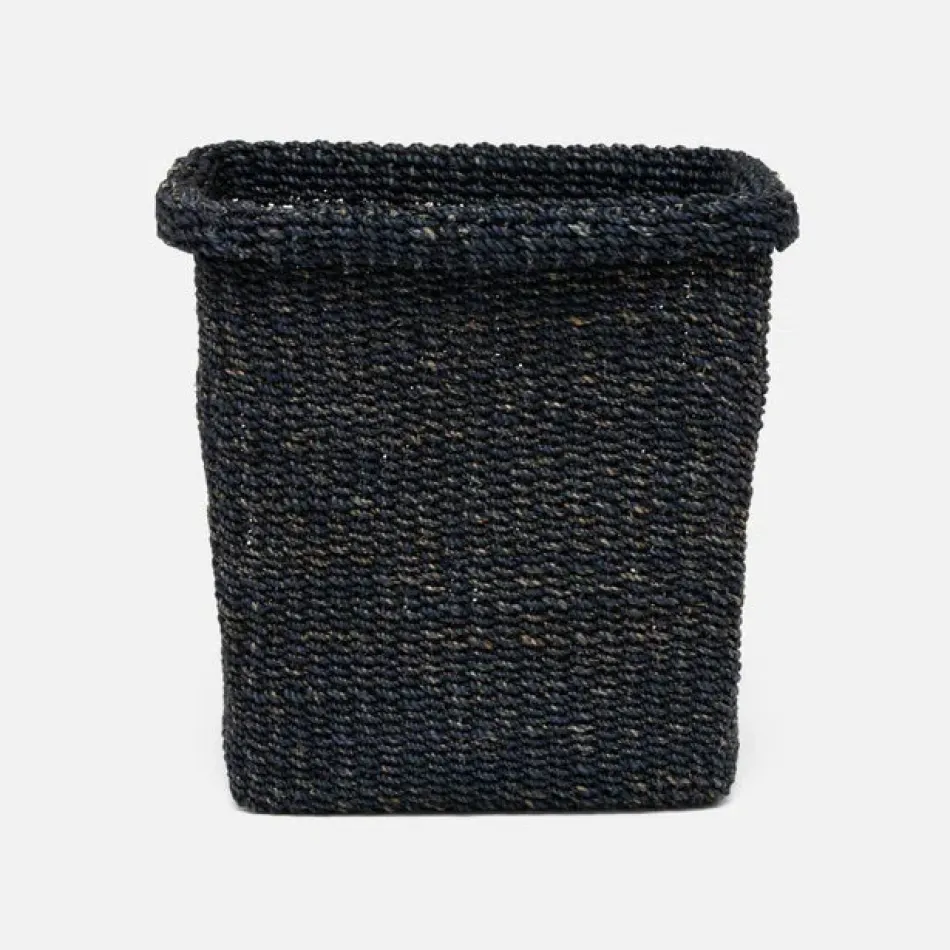 Chelston Indigo Blue Wastebasket Rectangular Tapered Abaca Fiber