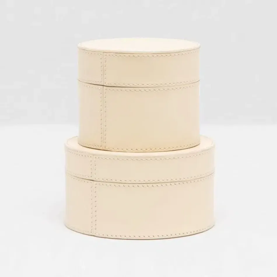 Orsett Cream Canisters 4"D x 3.5"H, 5"D x 2.5"H Set of 2