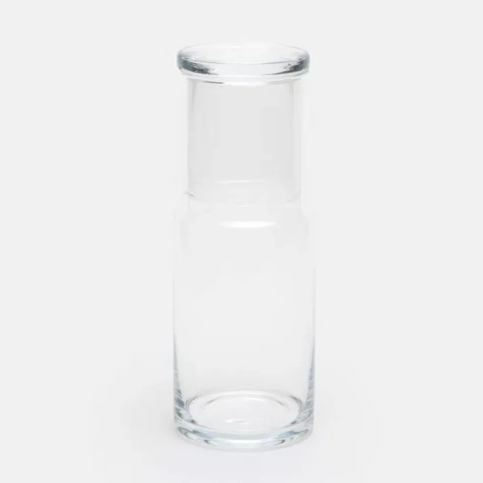 Faro Cylinder Carafe Clear Hand Blown Glass