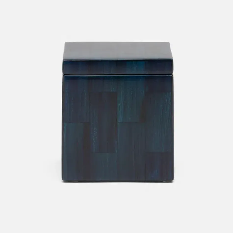 Arles Navy Bath Canister 4.5"L x 4.5"W x 4.5"H