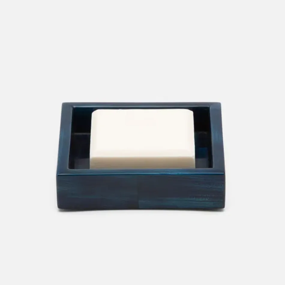 Arles Navy Soap Dish Square Straight Faux Horn