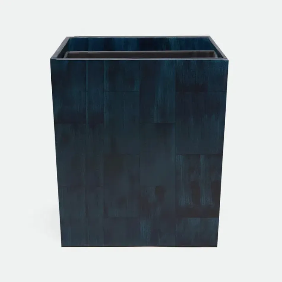 Arles Navy Wastebasket Rectangular: 10"L x 8"W x 11"H