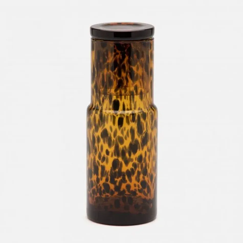 Faro Cylinder Carafe Tortoise Shell Hand Blown Glass