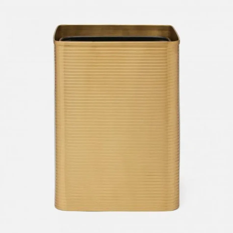 Adelaide Matte Gold Wastebasket Square Straight Brass