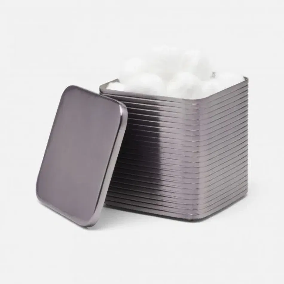 Adelaide Pewter Bath Canister Large: 4"L x 4"W x 4.5"H