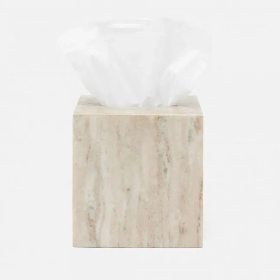 Athlone Beige Tissue Box Square Straight Marble