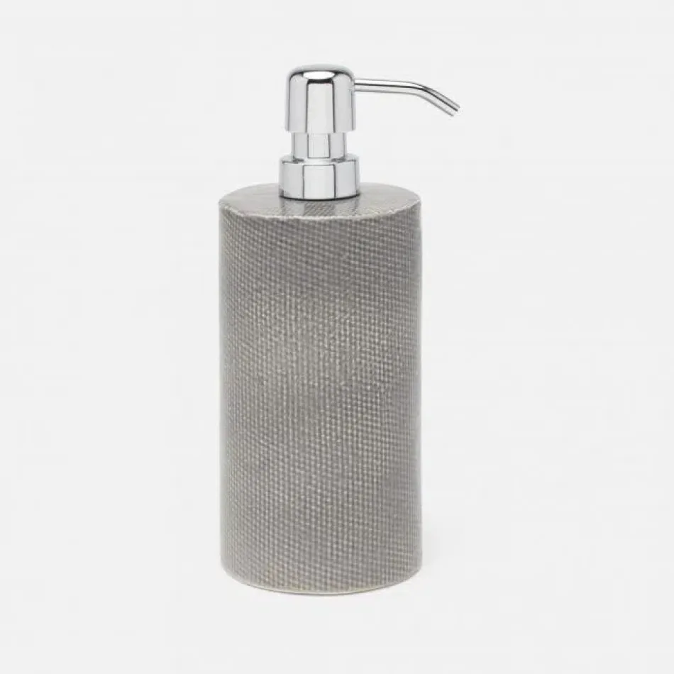 Cordoba Gray Burlap Soap Pump 3"D x 8"H