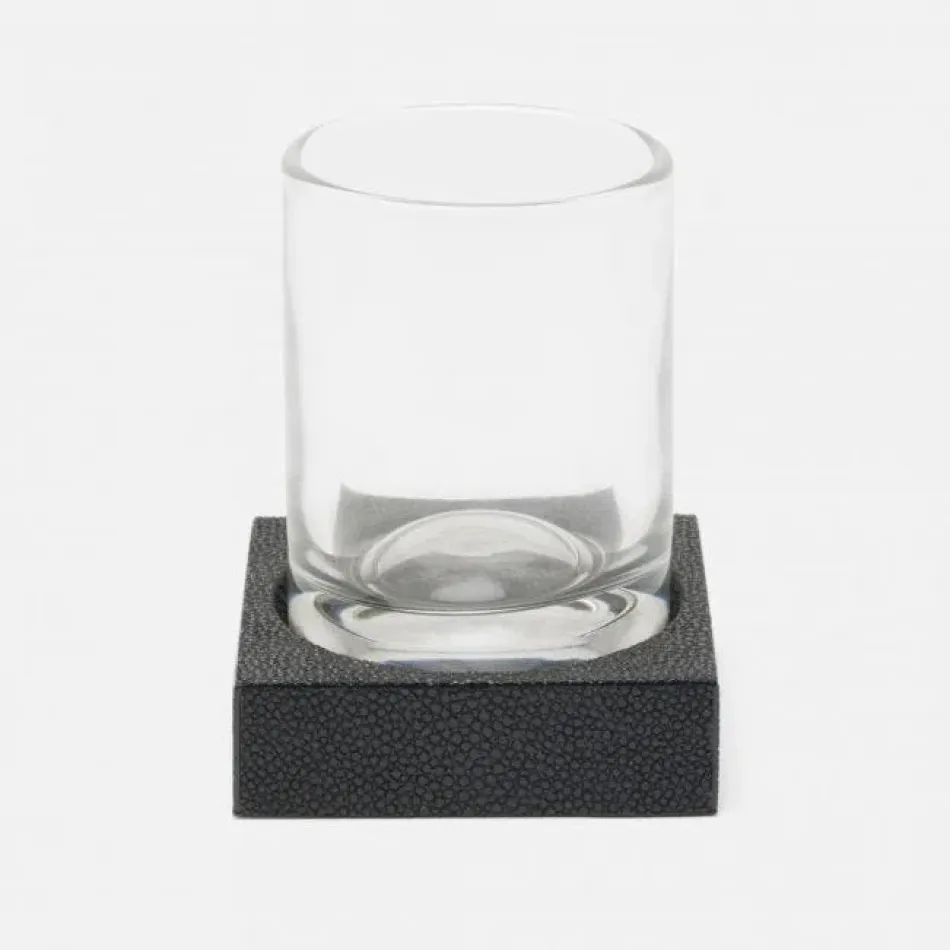 Manchester Black Tumbler Set Square Straight Realistic Faux Shagreen