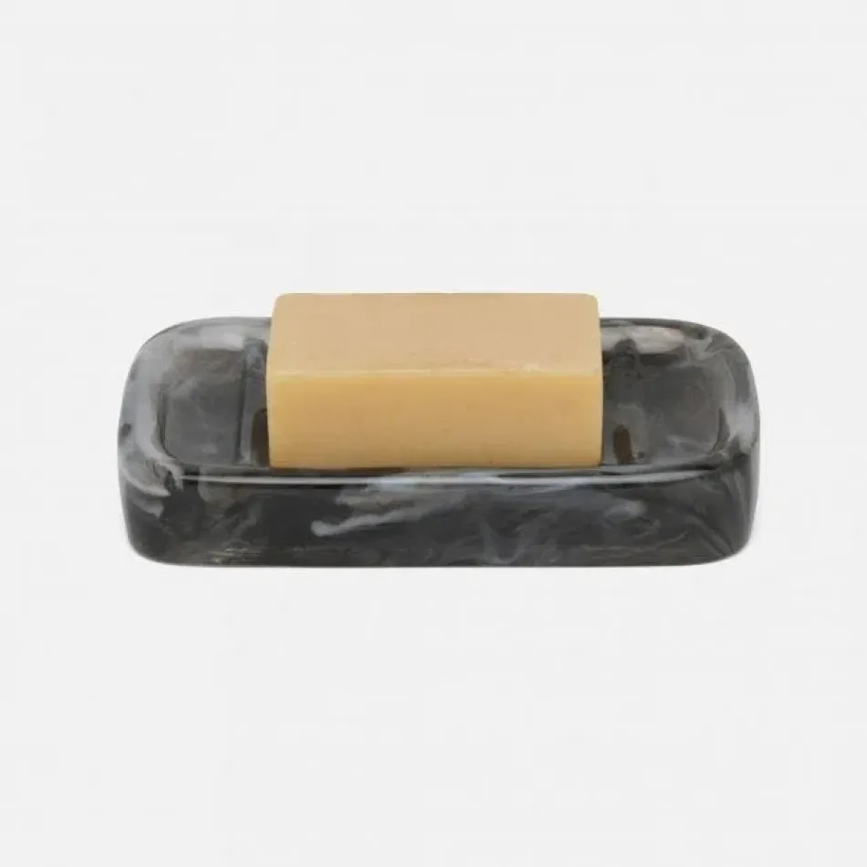 Abiko Obsidian Soap Dish Rectangular: 6"L x 3.5"W x 1"H