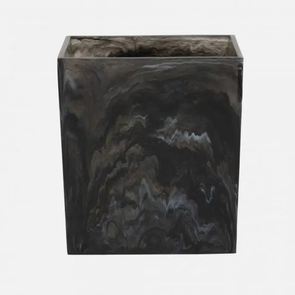 Abiko Obsidian Wastebasket Rectangular: 10"L x 8"W x 11"H