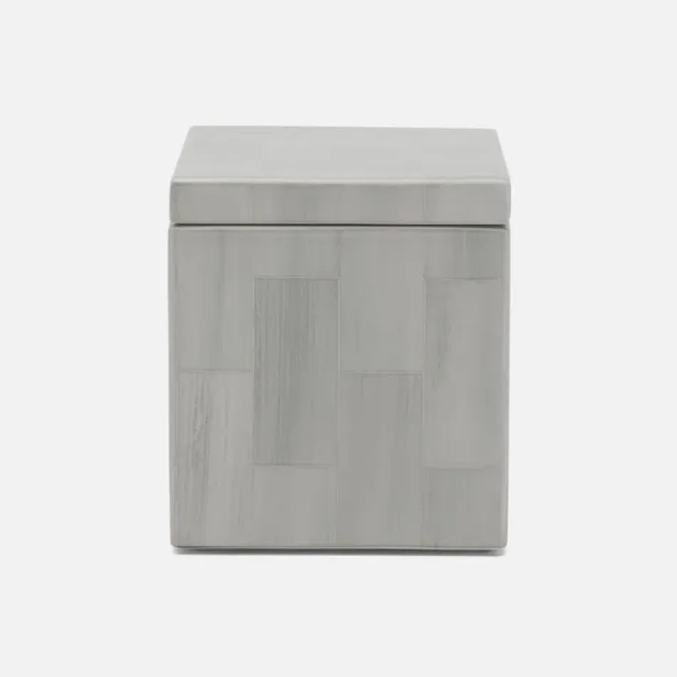 Arles Light Gray Canister Square Straight Faux Horn