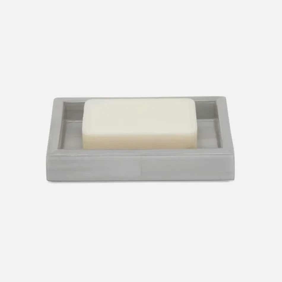 Arles Light Gray Soap Dish Rectangular Straight Faux Horn