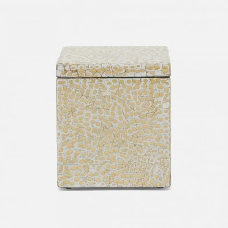 Callas Gold/White Canister Square Straight Lacquered Eggshell