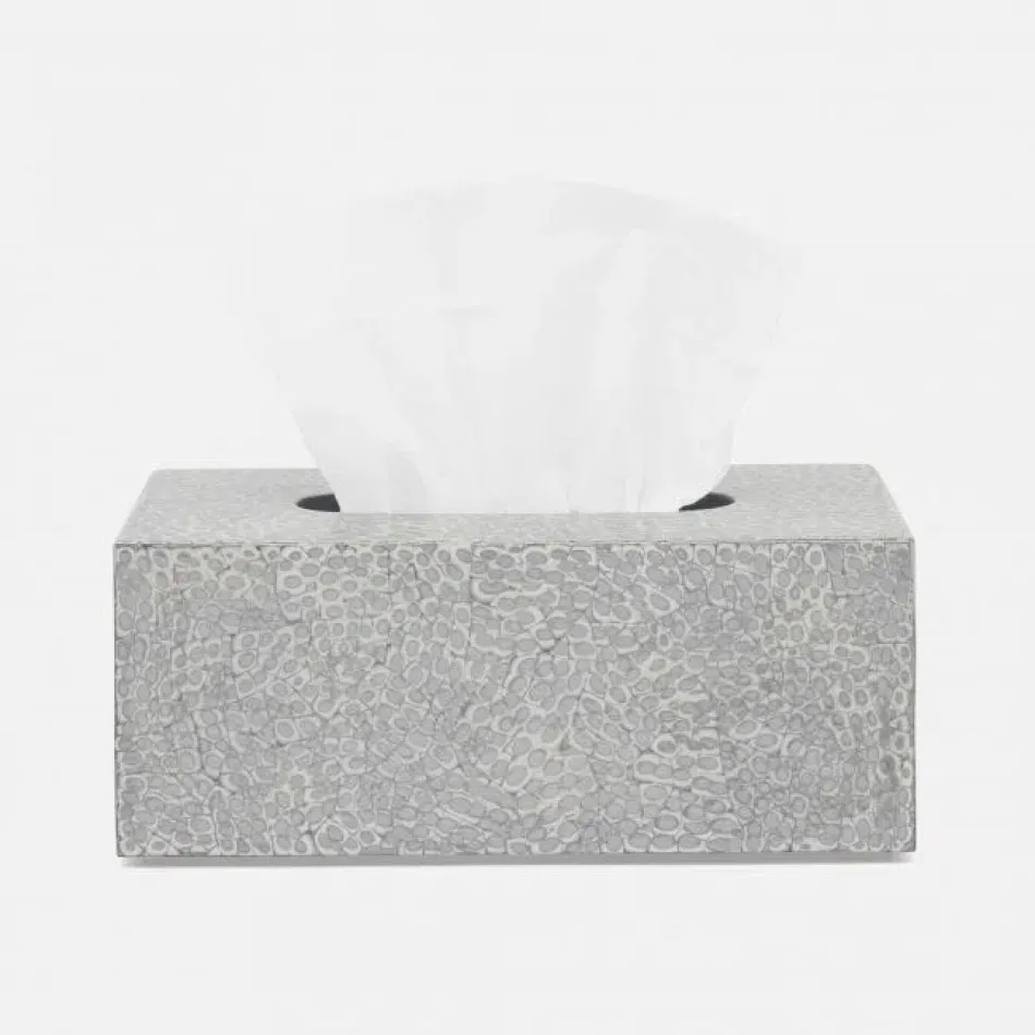 Callas Silver/White Tissue Box Rectangular Straight Lacquered Eggshell