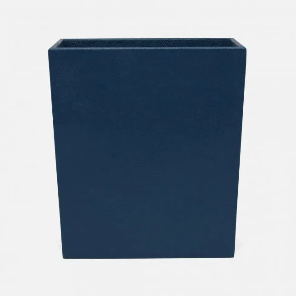 Dannes True Navy Wastebasket Rectangular Tapered Faux Belgian Linen