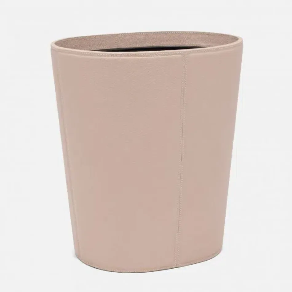 Asby Dusty Rose Wastebasket Oval Full-Grain Leather