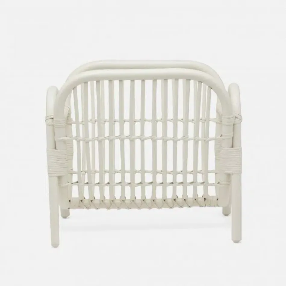 Makassar Pristine White Magazine Holder Rattan