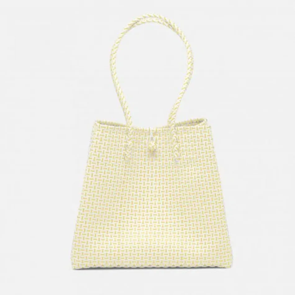 Izmir Soft Yellow/White Shopper Bag Recycled Plastic