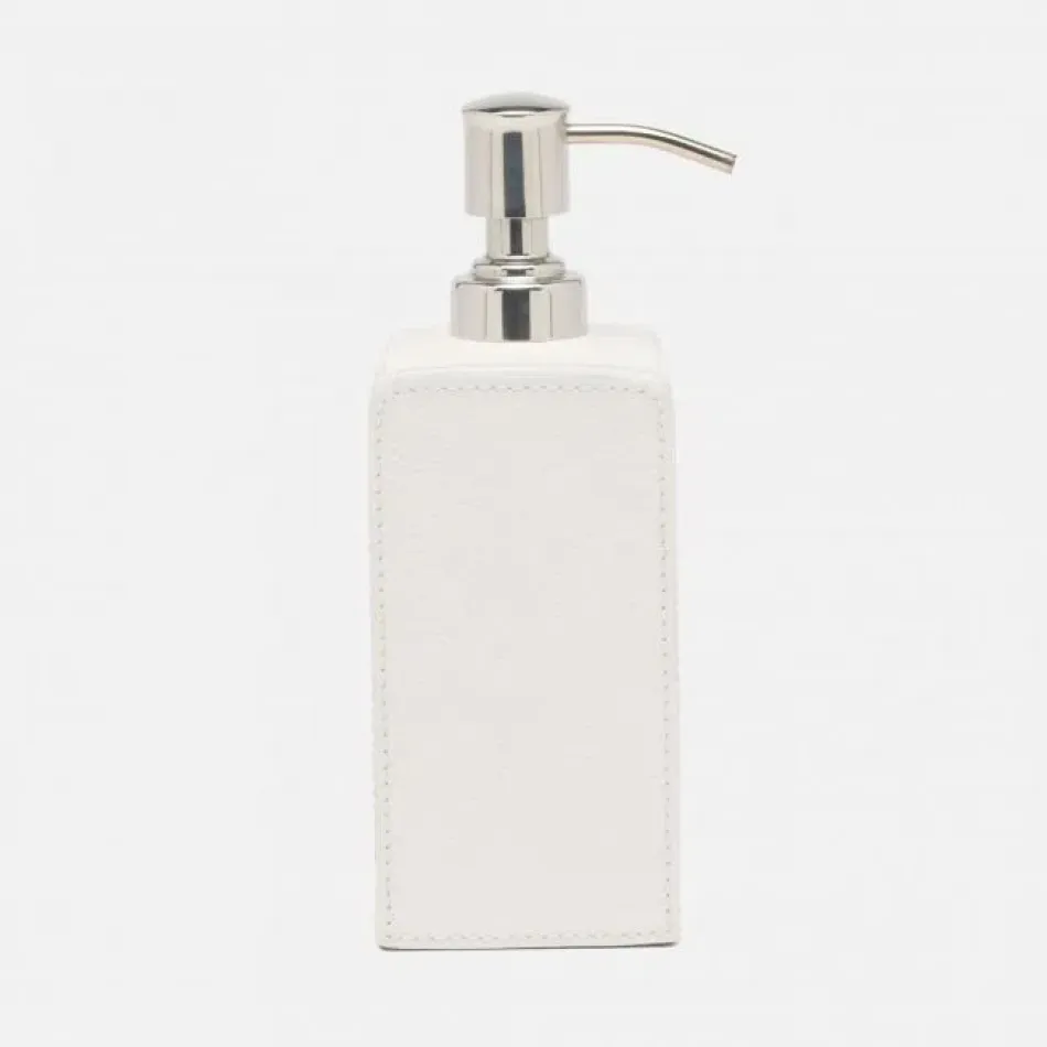 Victoria White Soap Pump Square Straight Full-Grain Leather