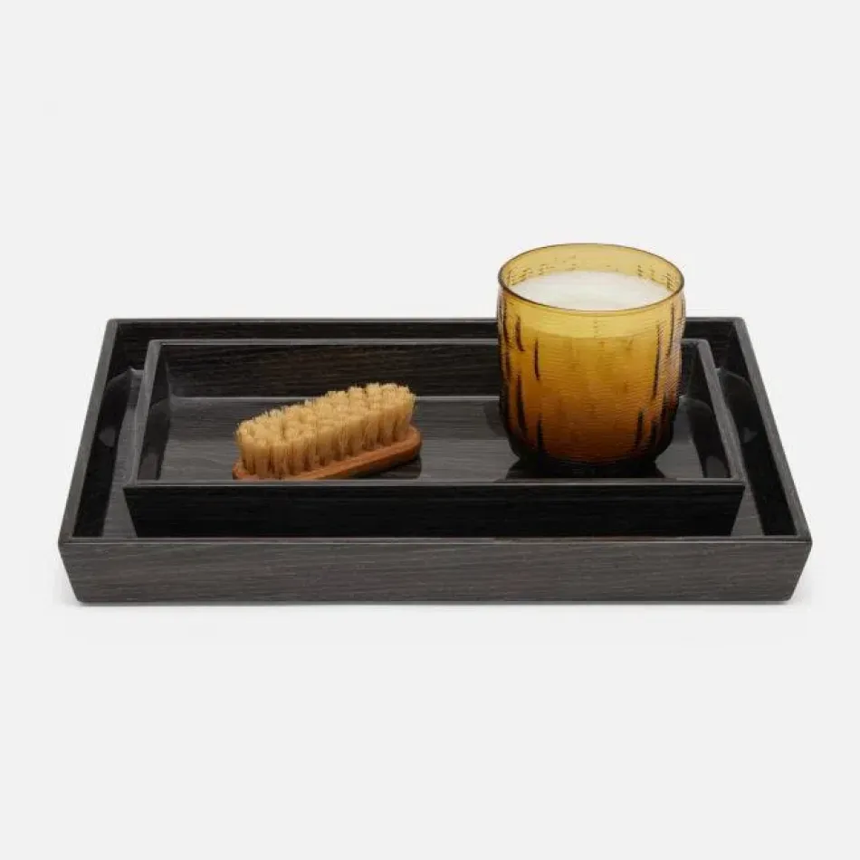 Westerly Dark Oak Nested Trays Rectangular Tapered Veneer, Set Of 2