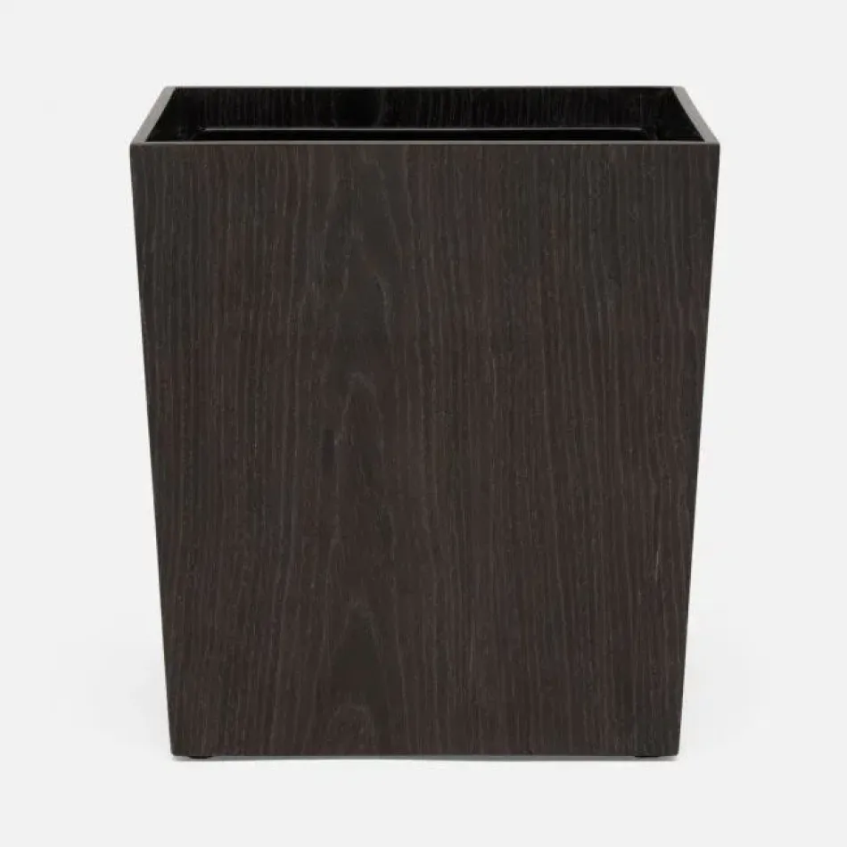 Westerly Dark Oak Wastebasket Rectangular Tapered Veneer