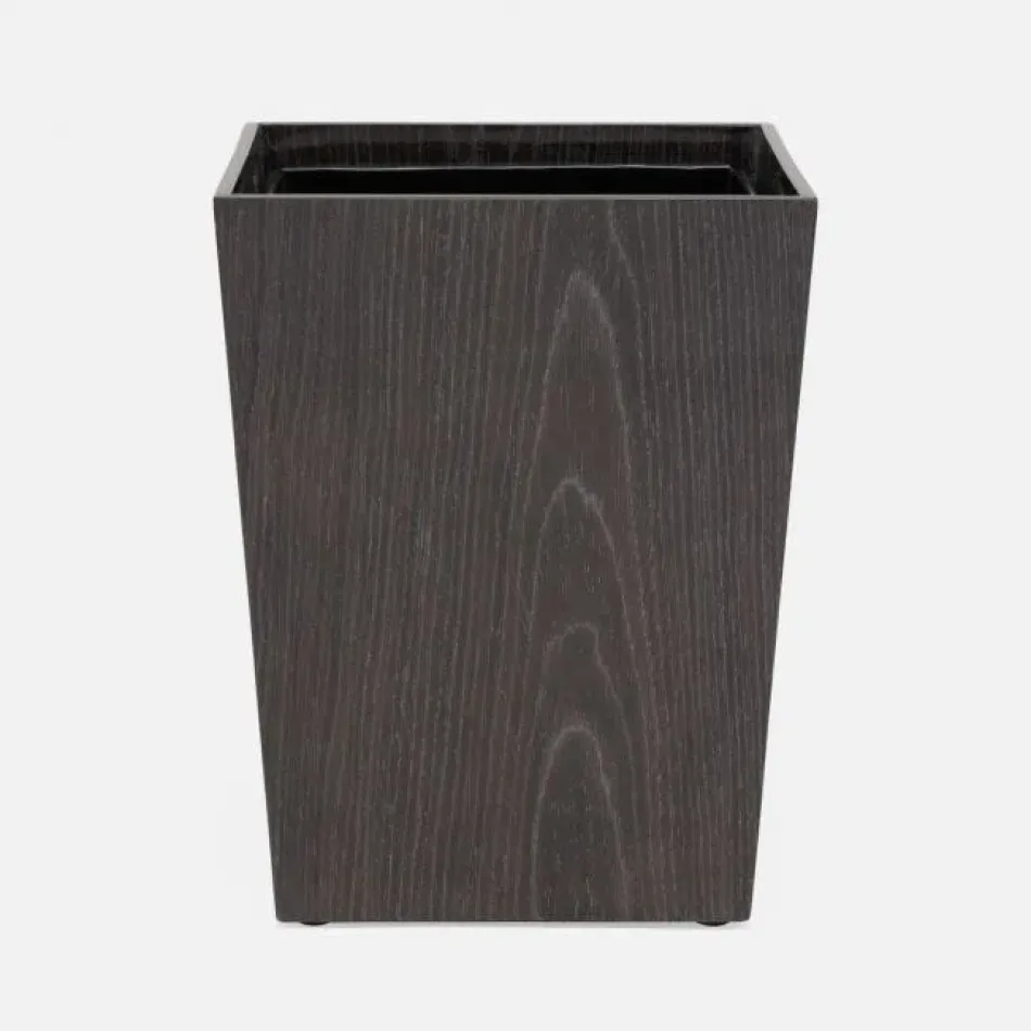 Westerly Dark Oak Wastebasket Square Tapered Veneer