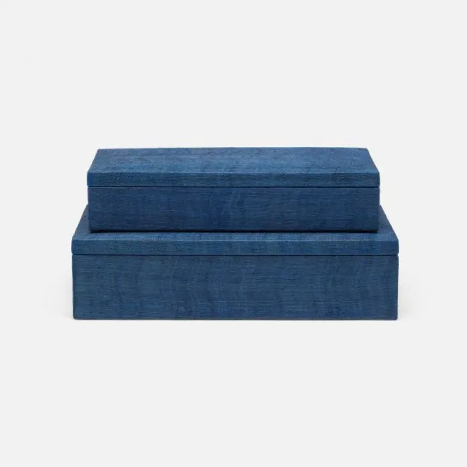 Zamora Navy Box 13"L x 6.5"W x 2.5"H, 14.5"L x 8.5"W x 3.5"H, Set of 2