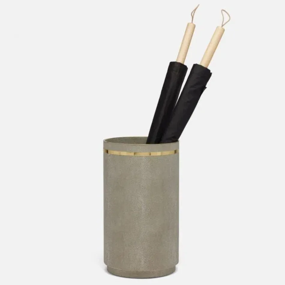 Dorval Sand Umbrella Stand Faux Shagreen