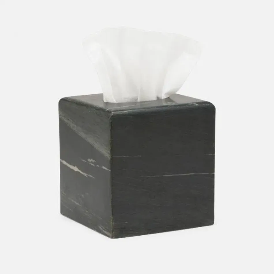 Kavala Black Tissue Box Rounded Edges Marble