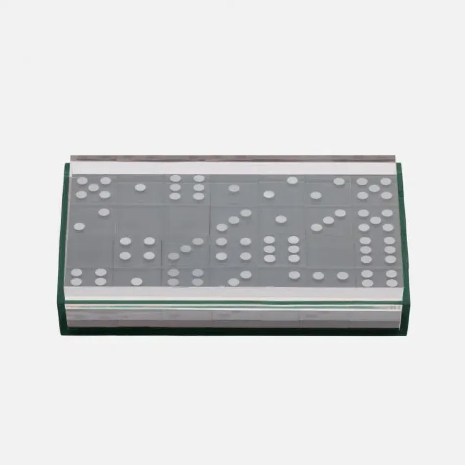 Soma Clear/Green Domino Box Oversized: 11.5"L x 7"W x 2"H