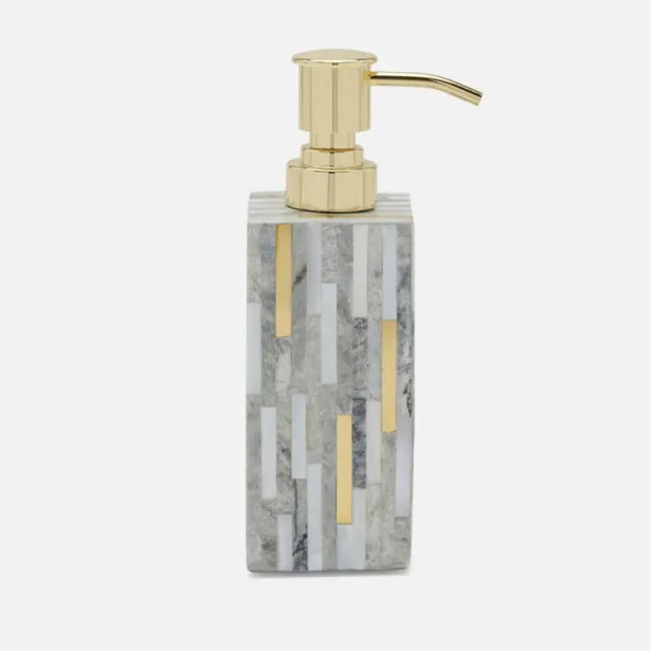 Cortona Gray Brass Mix W/ Shell Soap Pump Square Straight