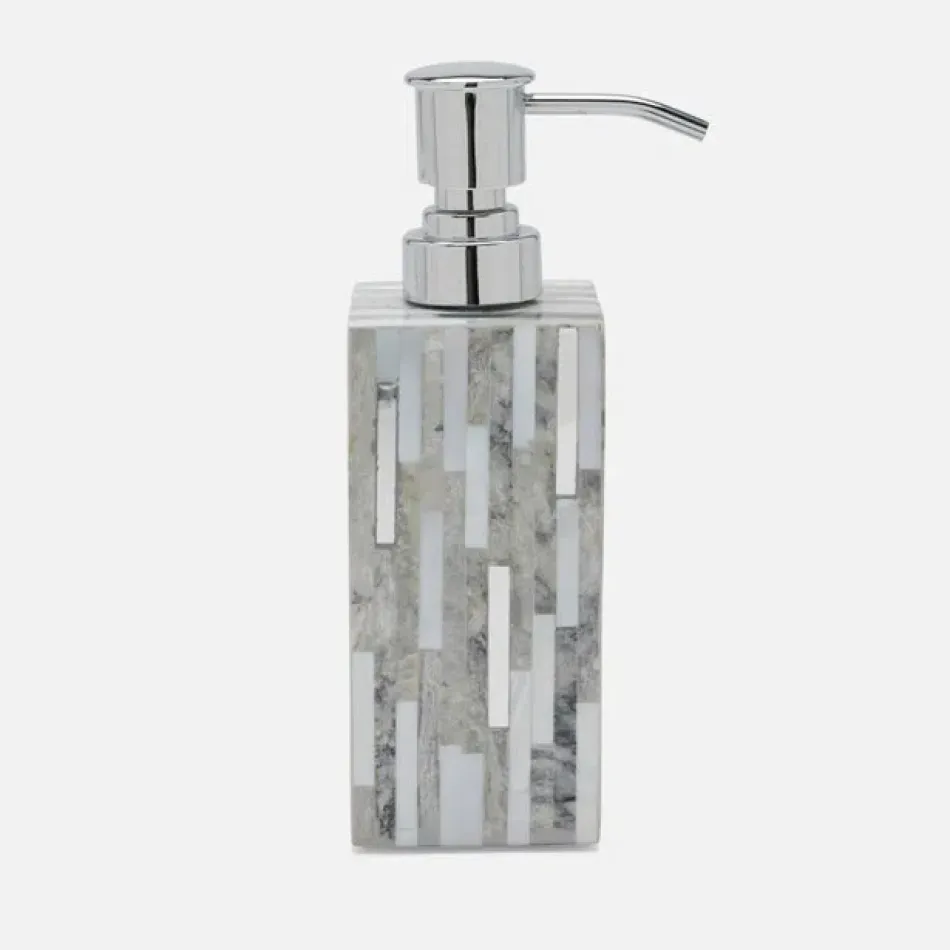 Cortona Gray Silver Mix W/ Shell Soap Pump Square Straight