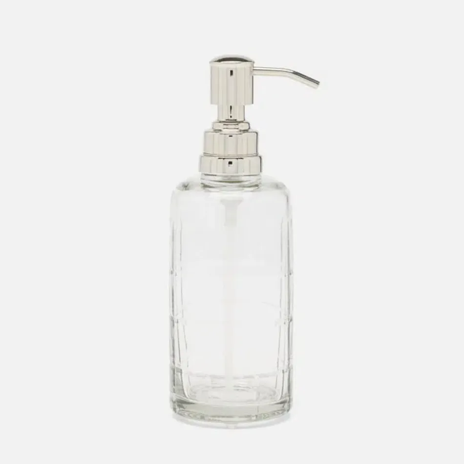 Argos Clear Soap Pump Round Glass W/Nickel Trim