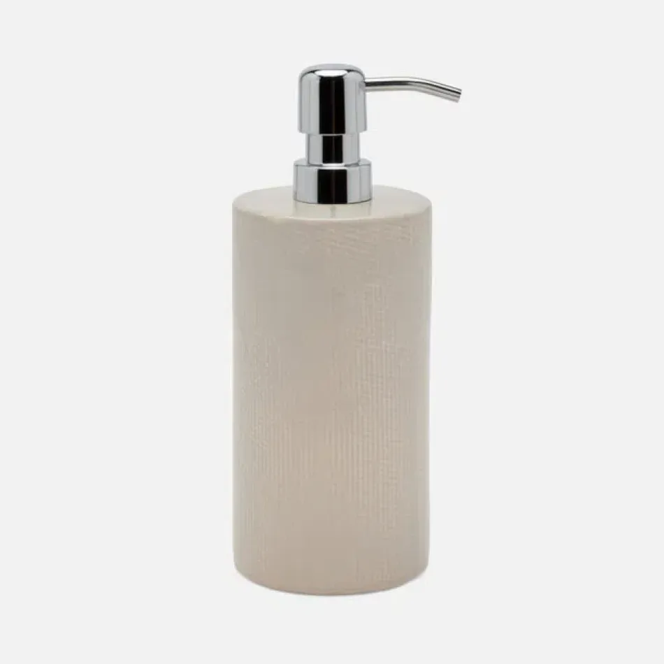 Cordoba Sand Burlap Soap Pump Round Ceramic