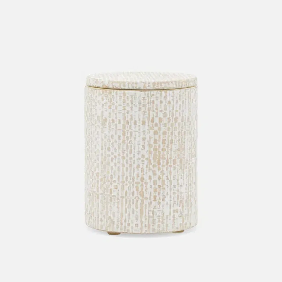 Ghent Whitewashed Canister Small Round Bagor Grass