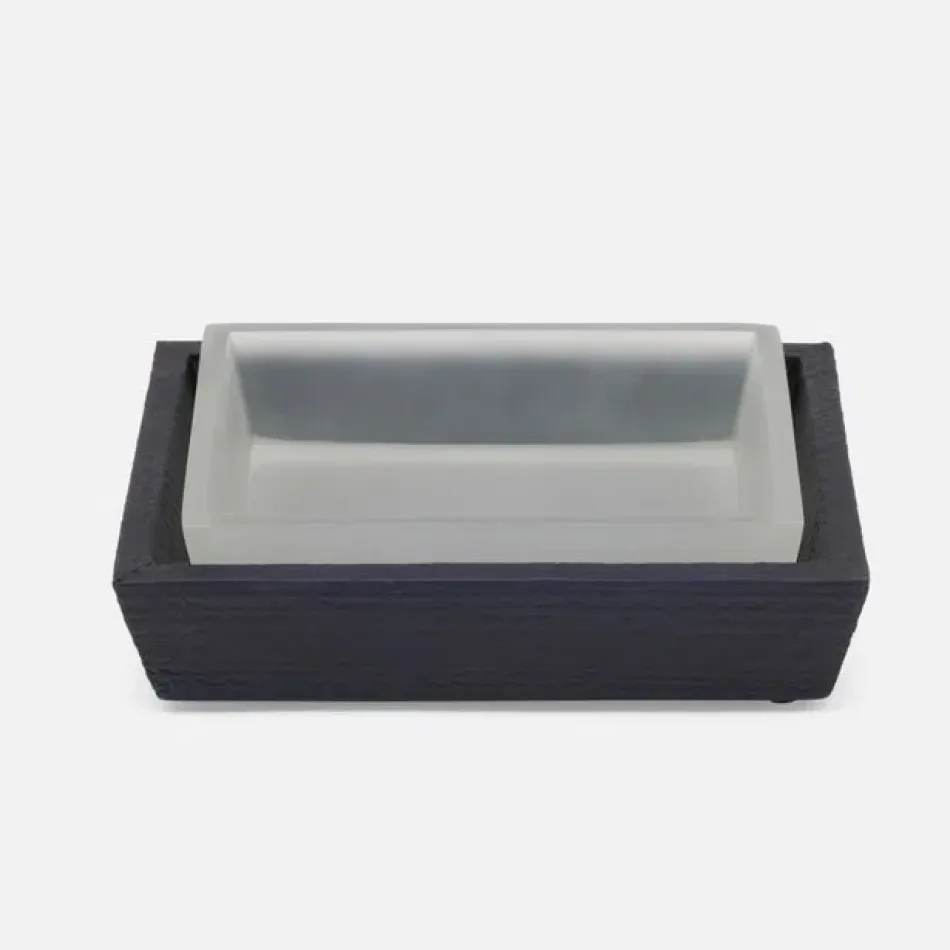 Ghent Navy Soap Dish 6"L x 5"W x 1.5"H