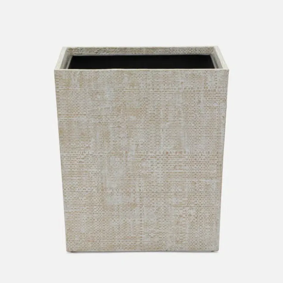 Ghent Whitewashed Wastebasket Rectangular Tapered Bagor Grass