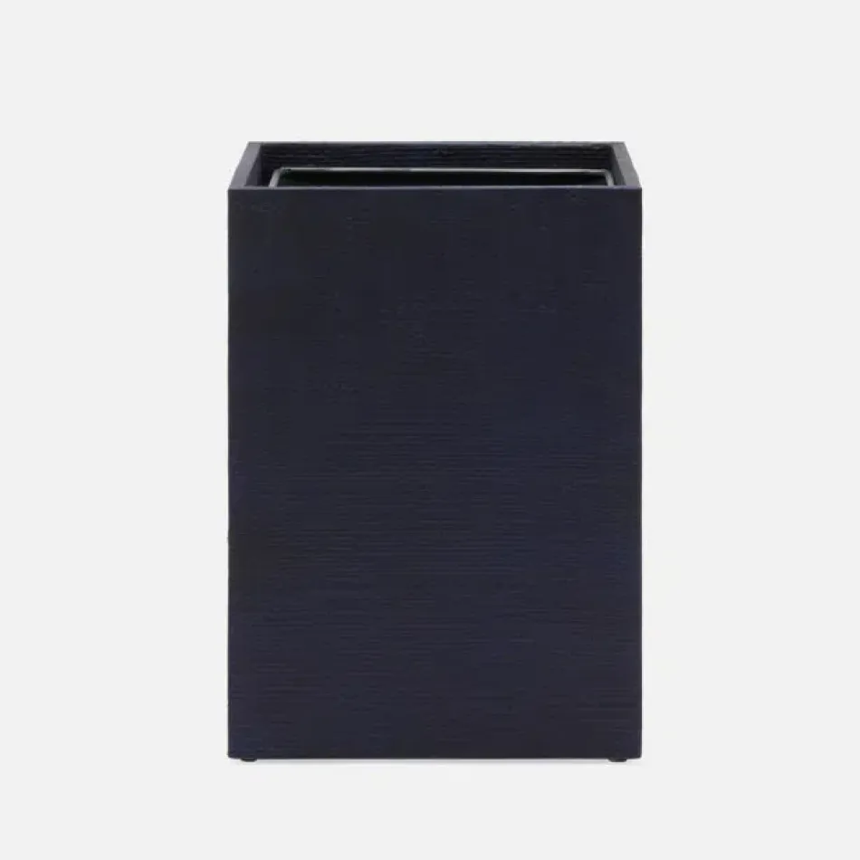 Ghent Navy Wastebasket Square: 8"L x 8"W x 11"H