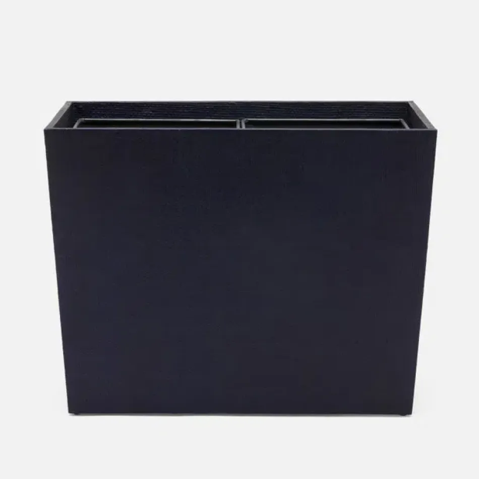 Ghent Navy Wastebasket Double, Rectangular: 16"L x 10"W x 12.5"H
