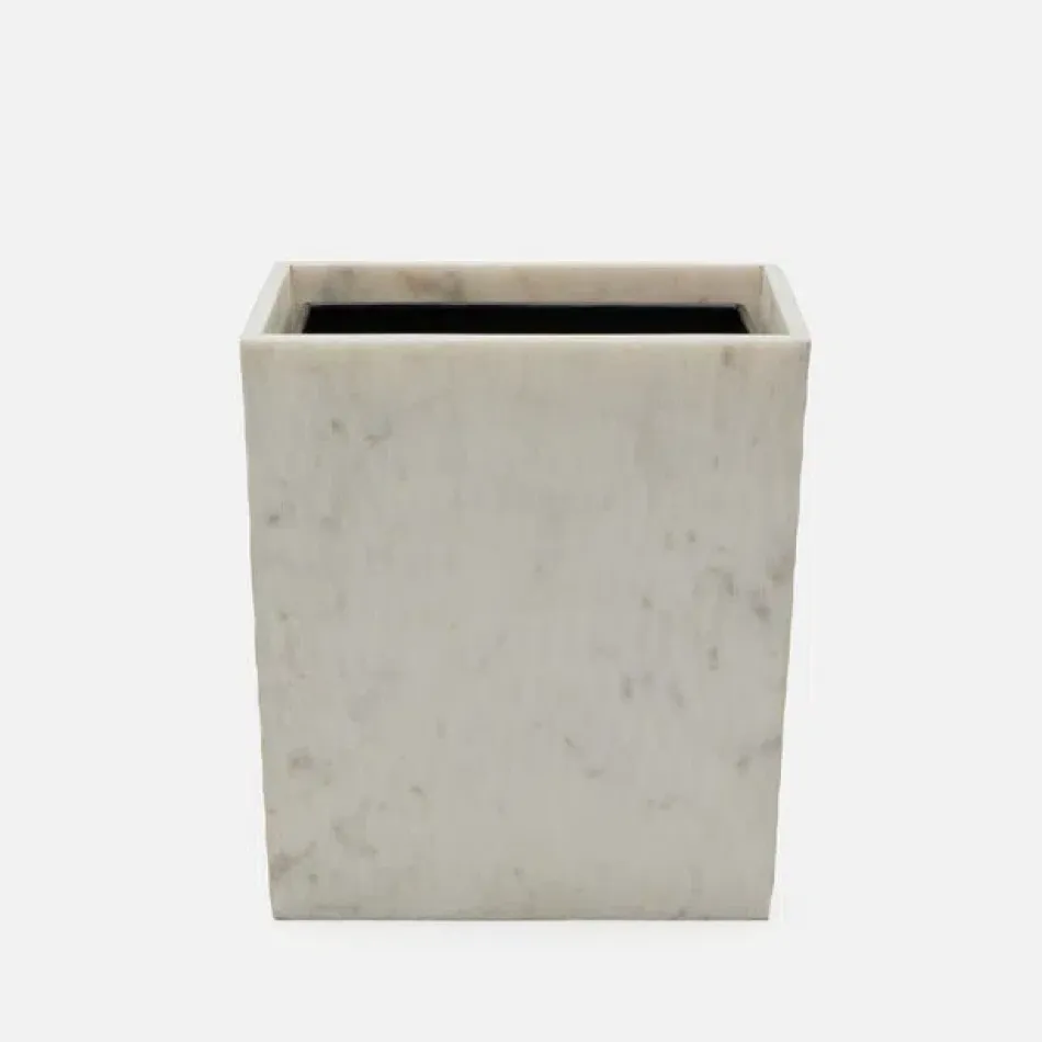 Kuna White Wastebasket Rectangular: 10"L x 8"W x 11"H